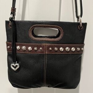 Brighton Black and Brown Leather Studded Women's Purse